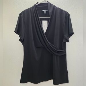 DKNY Black Draped Women's Top